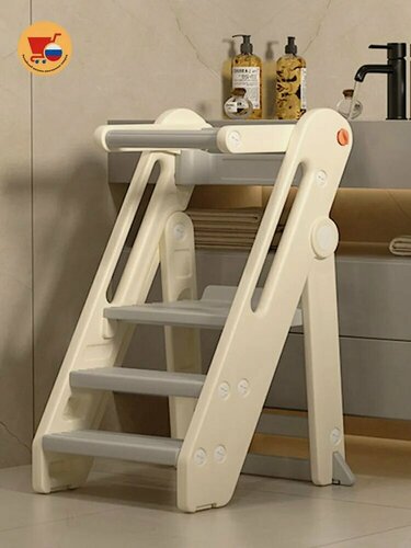 Изображение товара Монтессори-башня "Учебный стул": складной детский ступеньный подставной стул для умывания и развития