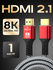 Кабель HDMI 2.1, 8K 60 Гц / 4K 120 Гц, шнур для телевизора, прист...