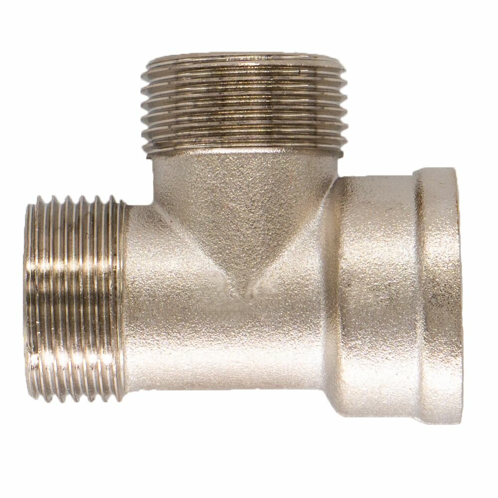 Тройник 1/2", переходной, резьба наружная; внутренняя, латунный ,1 шт — фото 1