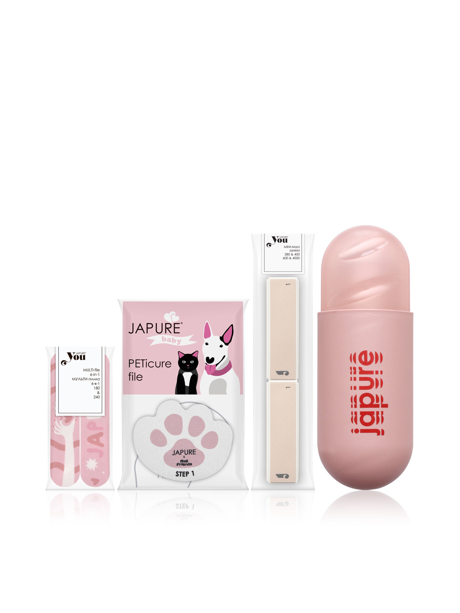 Набор пилок в пластиковом футляре для ногтей в футляре Baby+ JAPURE YOU