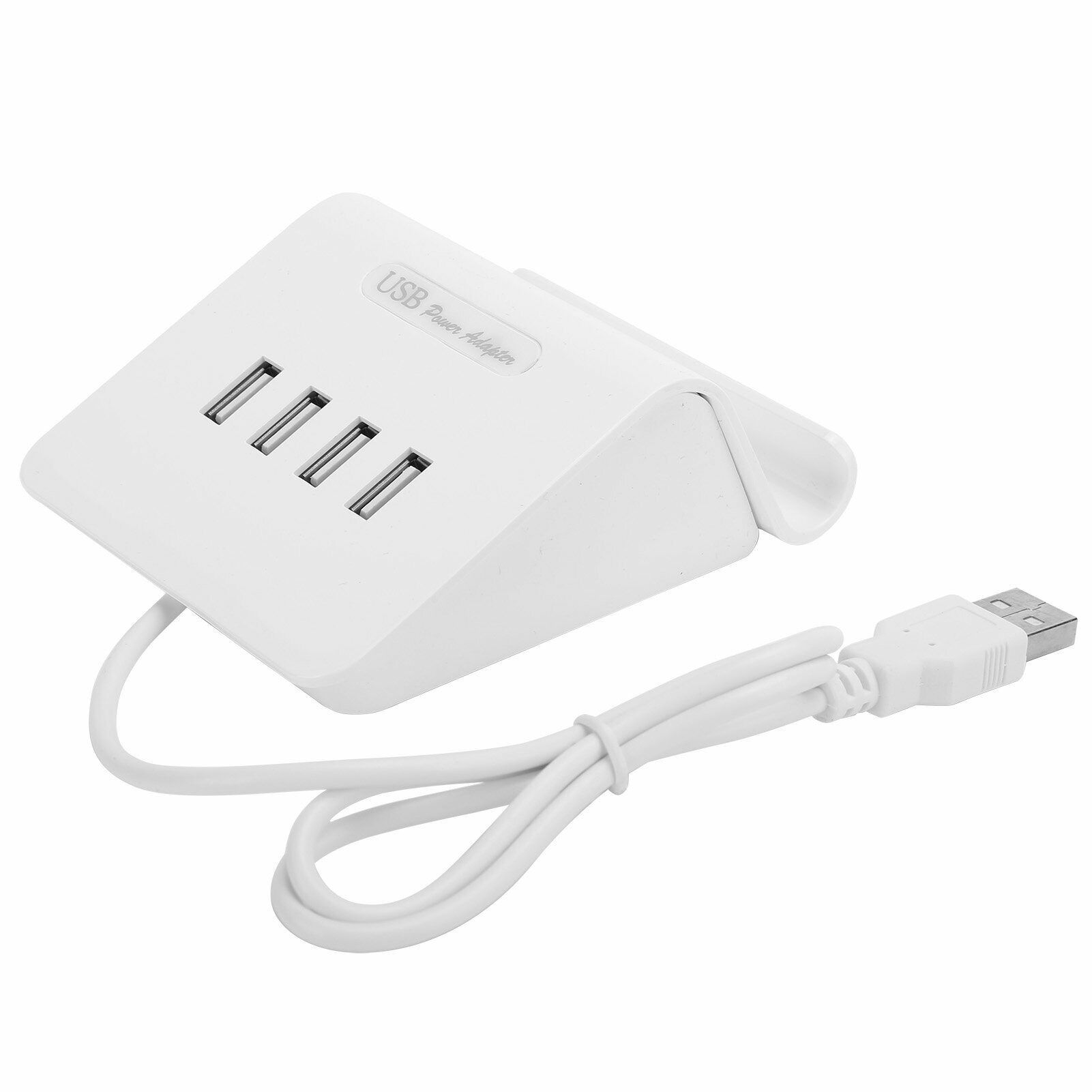 4-портовый USB-концентратор сплиттер-адаптер питания с держателем для телефона для мобильных телефонов Android/IOS ноутбуков белый