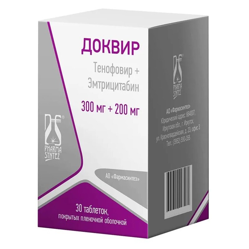 Доквир Таб. п. п. о.300Мг+200Мг №30