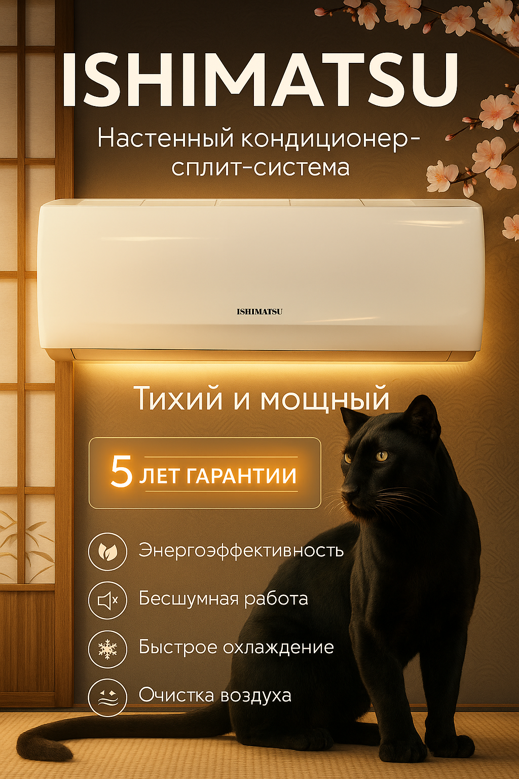 Сплит-система ISHIMATSU OSAKA AVK-09I Wi Fi DC INVERTER (30 кв. м) А++! Компрессор Toshiba LED дисплей Технология i Feel