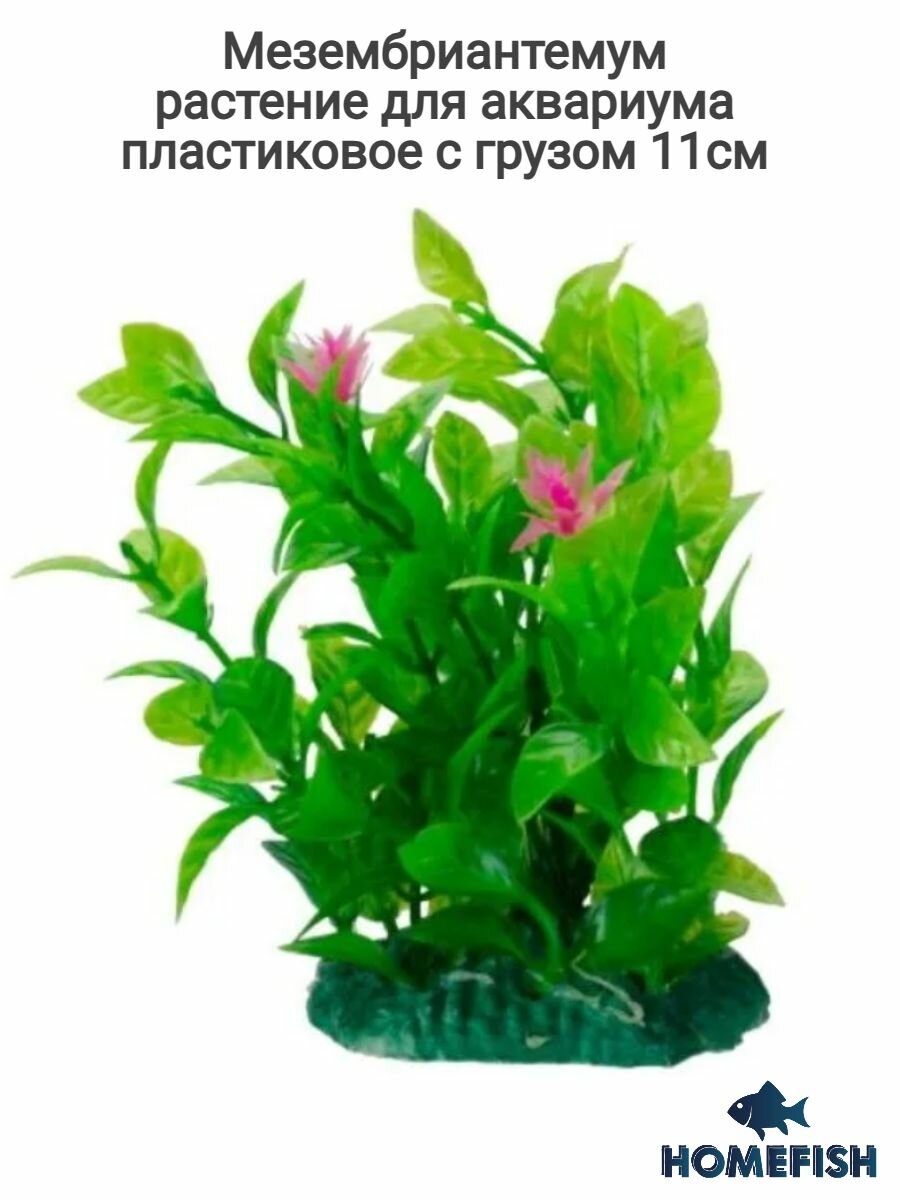HOMEFISH 11 см Мезембриантемум растение для аквариума пластиковое с грузом