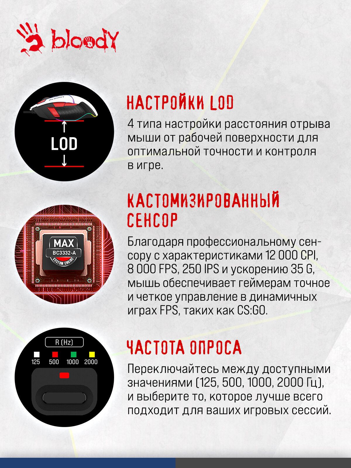 Мышь A4Tech Bloody W95 Max Sports синий/белый оптическая (12000dpi) USB (10but) — фото 1