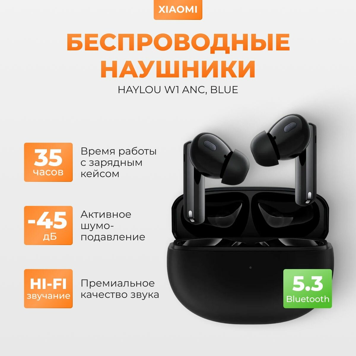 Наушники беспроводные Haylou W1 ANC True Wireless Earbuds