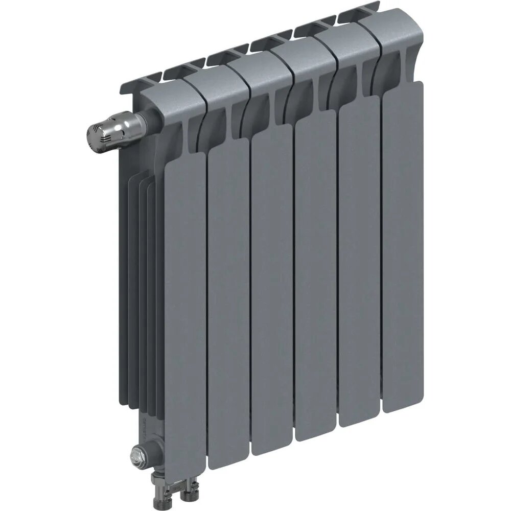 RIFAR Радиатор биметаллический MONOLIT Ventil 500 Титан 06 секц. нижн. лев. R-MN-500-06-VL-TI