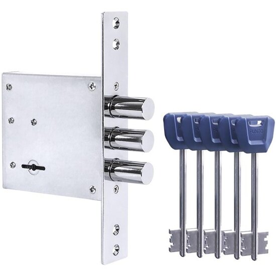 Punto Замок врезной сувальдный MDV30S-817 CP (V30/S) CP хром длиный ключ