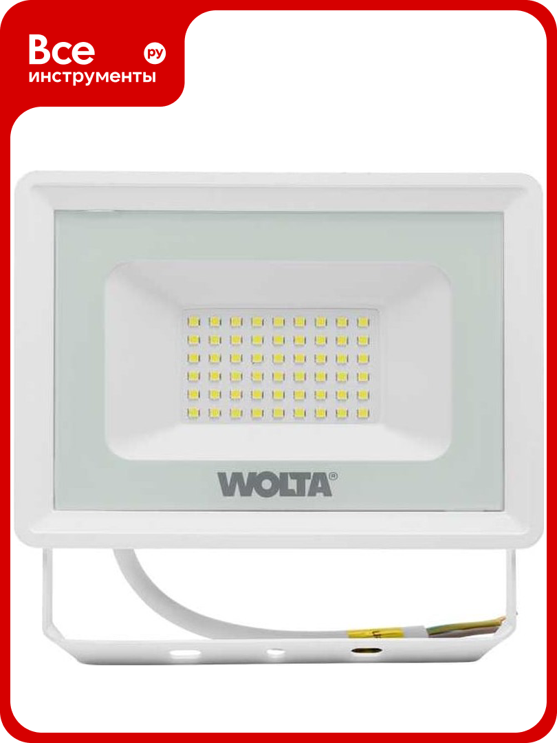 Светодиодный прожектор Wolta 5700K 50Вт светодиоды SMD IP65 белый WFL-50W/06W