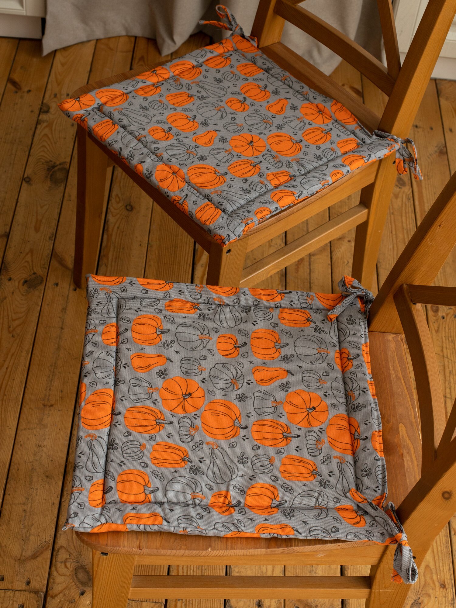 Галета на стул квадратная 40x40  Хаски Home 2 шт серая тыква