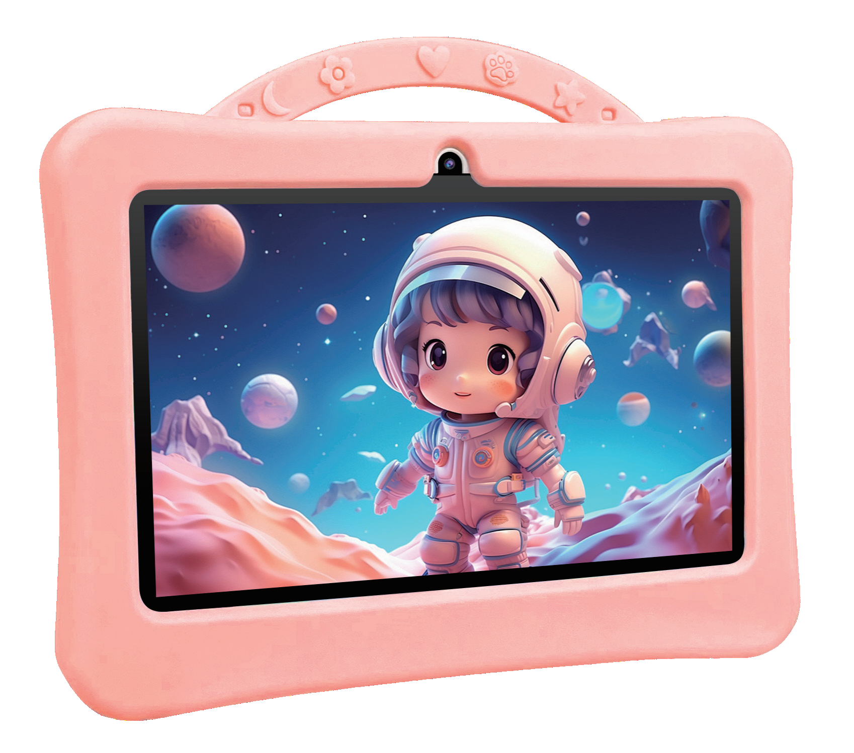 Детский планшет, Android 14, 7", 4ГБ/128ГБ, противоударный, розовый