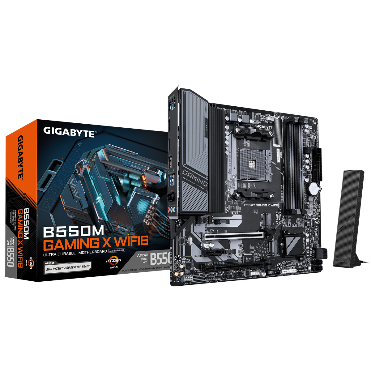 Материнская плата Gigabyte B550M GAMING X WIFI6, AM4, AMD B550, Micro-ATX, RTL (B550M GAMING X WIFI6)