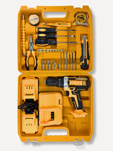 Изображение товара Мощная аккумуляторная дрель-шуруповерт DCD718 18V с набором инструментов