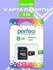 Карта памяти Perfeo, Class10, microSD, 8ГБ, UHS-1, адаптер на SD