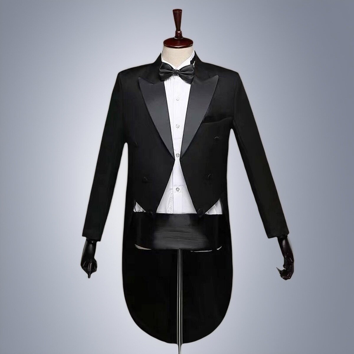 Смокинг, европейский средневековый, для танцев, черный, размер L, рост 180