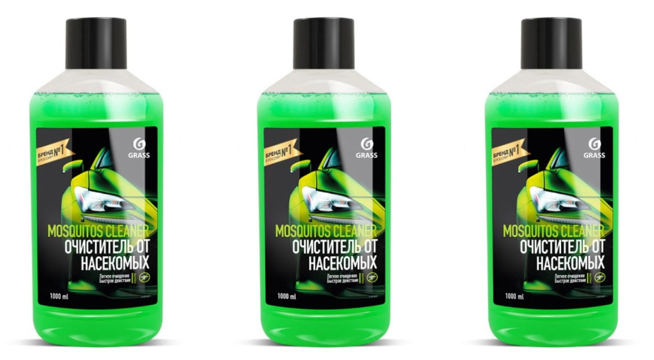 Концентрат летнего стеклоомывателя Grass Mosquitos Cleaner 1 л 3 шт.