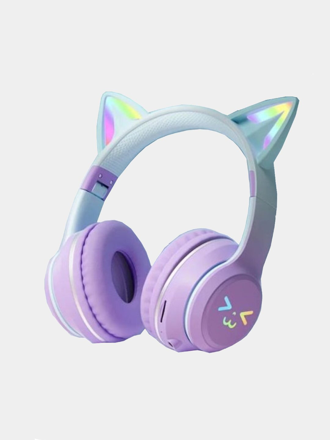 Беспроводные наушники Cat Ear Bluetooth 5.1, с микрофоном для детей и девочек, фиолетовый