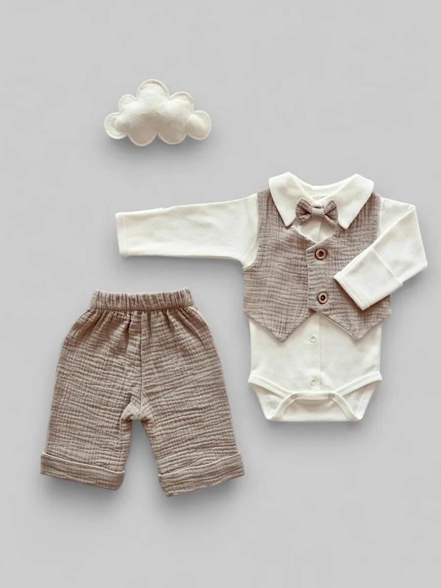 Комплект одежды BUNNYPHANT, размер 68, песочный