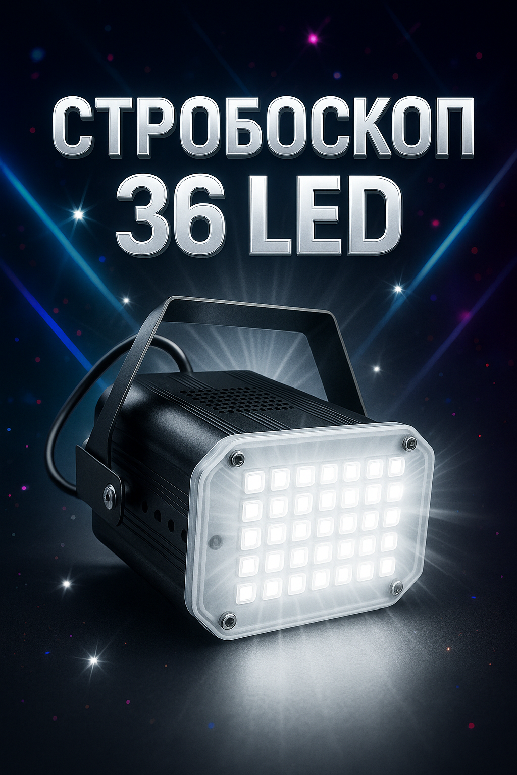 Стробоскоп светильник DJ WHITE мини стробоскоп 36 WHITE – освещение для музыки и вечеринок