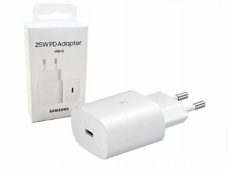 Оригинальное сетевое зарядное устройство Samsung 25W USB-C (EP-TA800, 2-pin), белый — фото 1