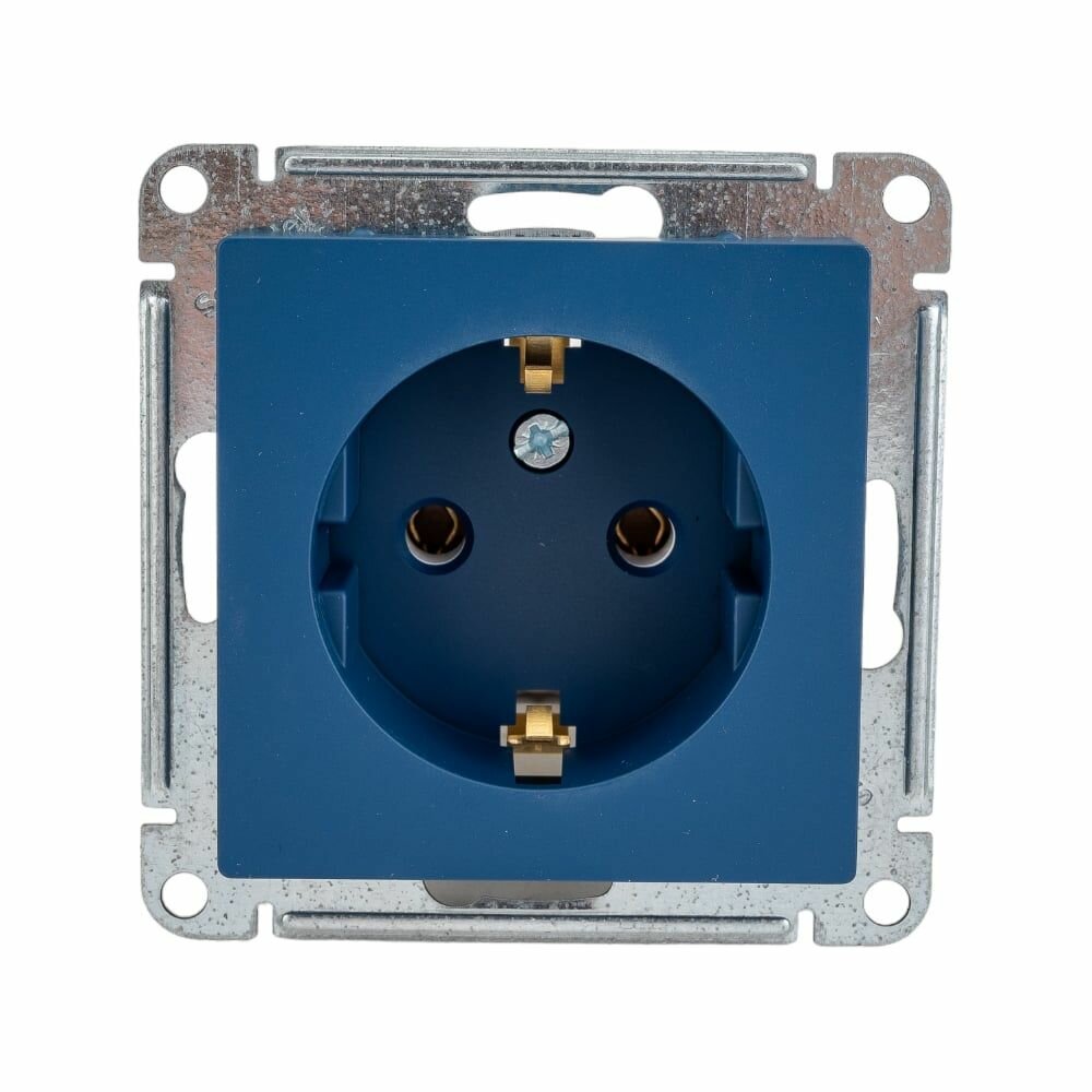Розетка AtlasDesign 16А с заземл. механизм аквамарин SE ATN001143