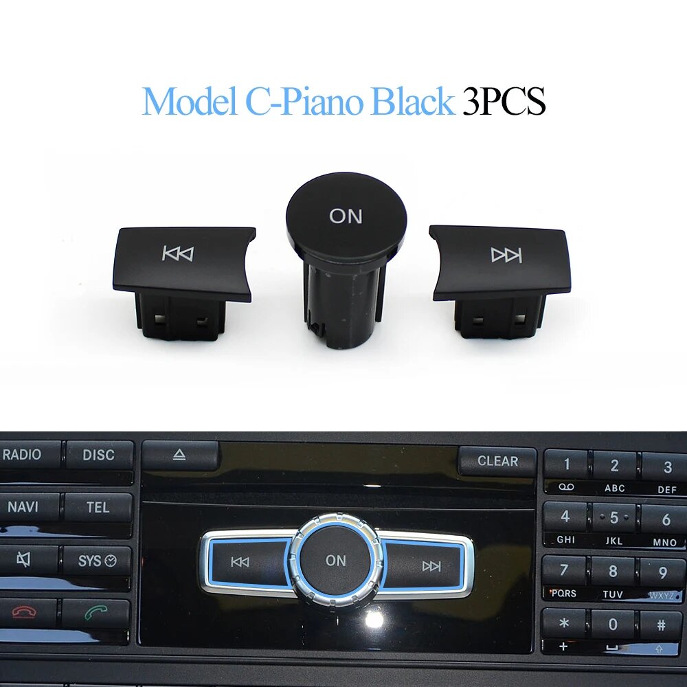 3 шт. ручки управления Piano Black для Mercedes W204