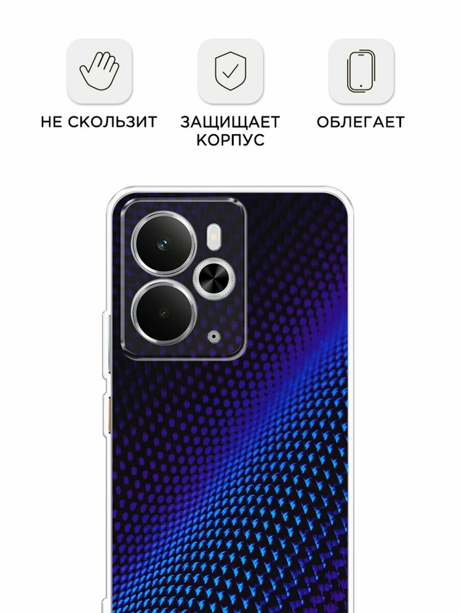 Чехол на Realme 14 5G / Реалми 14 5G с принтом "Синий карбон" — фото 1