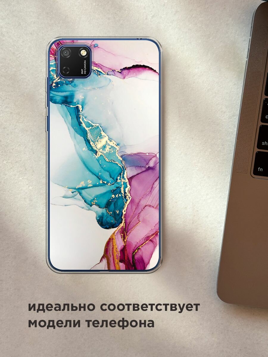 Чехол на Honor 9S/Huawei Y5p / Хонор 9S/Хуавей Y5p с принтом "Розовые разводы рисунок" — фото 1