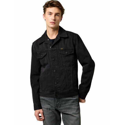 фото Куртка джинсовая wrangler men regular classic denim jacket, размер s, черный