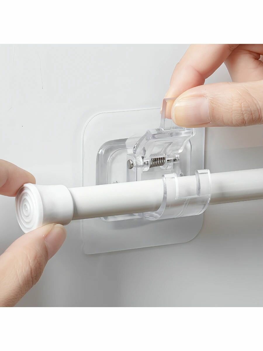 Самоклеящийся держатель-зажим для штанги 6*6*4 см крепеж без сверления 2шт.