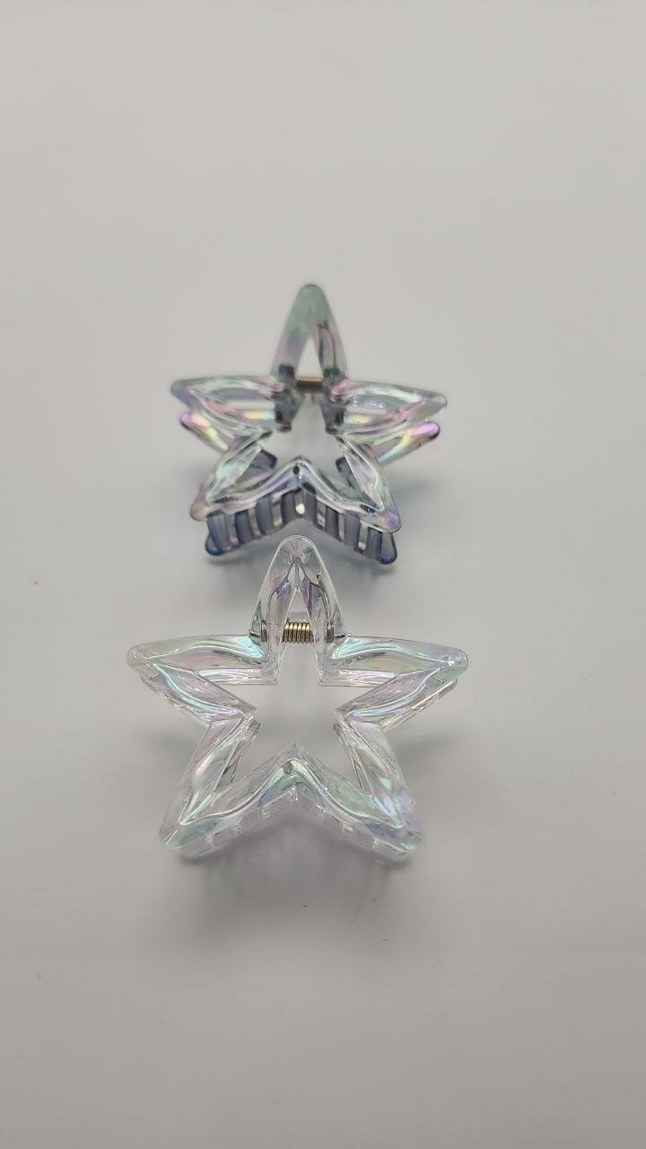 Крабики для волос в форме звезды из прозрачного пластика, заколка на всякий случай