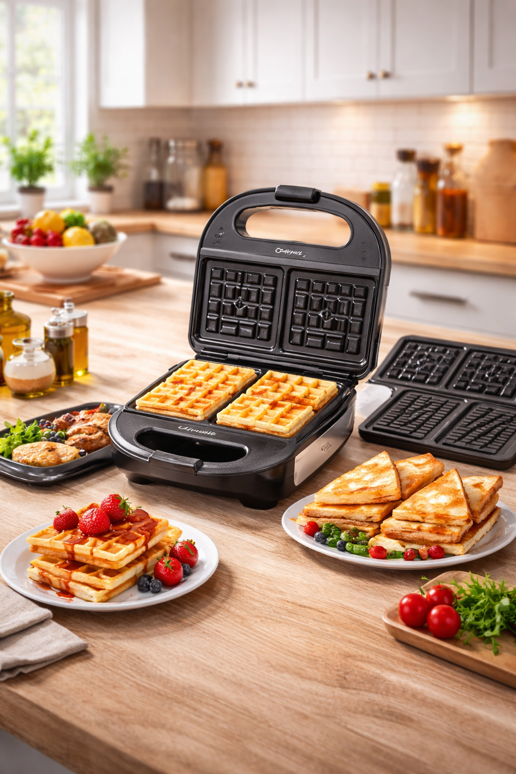 Вафельница, сэндвичница и гриль, Sonifer SF-6166 3 в 1, 1000 Вт