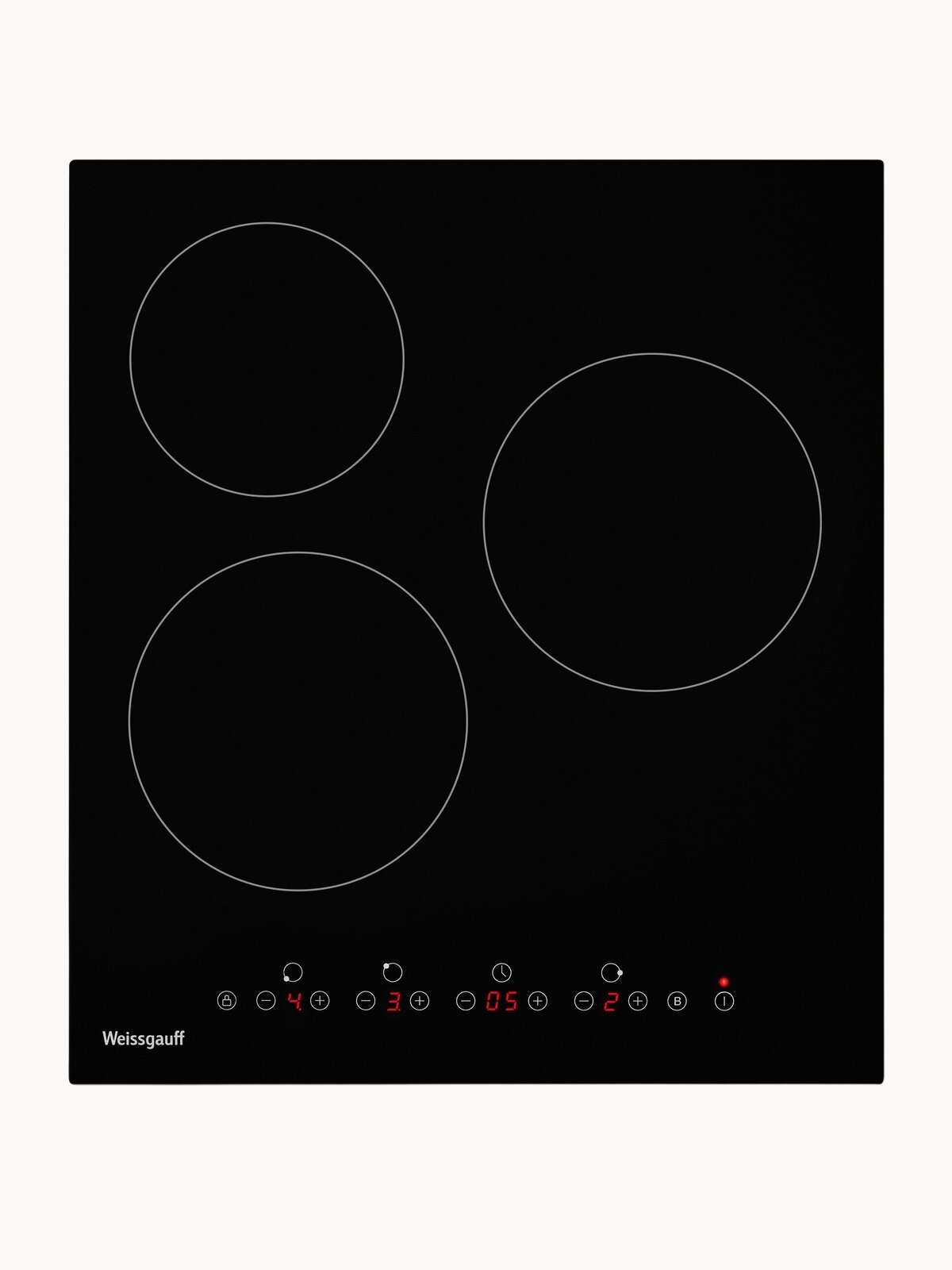 Варочная панель Weissgauff HV 430 B индикация остаточного тепла, блокировка от детей, таймер