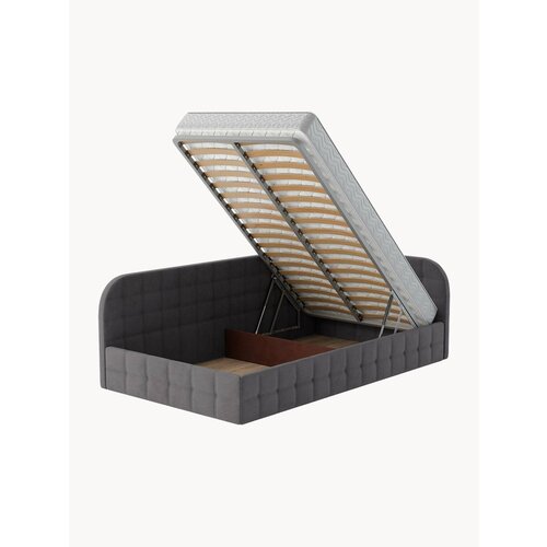 Кровать правосторонняя c подъёмным механизмом Hoff Тред, 100х200 см, цвет тёмно-серый