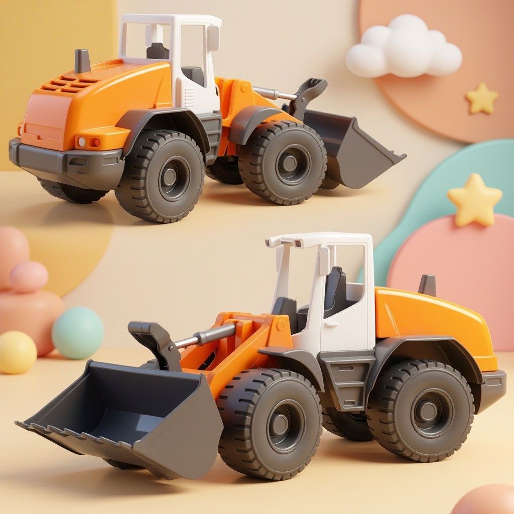 Игрушечный трактор Liebherr, строительная техника, цвет желтый/белый — фото 1