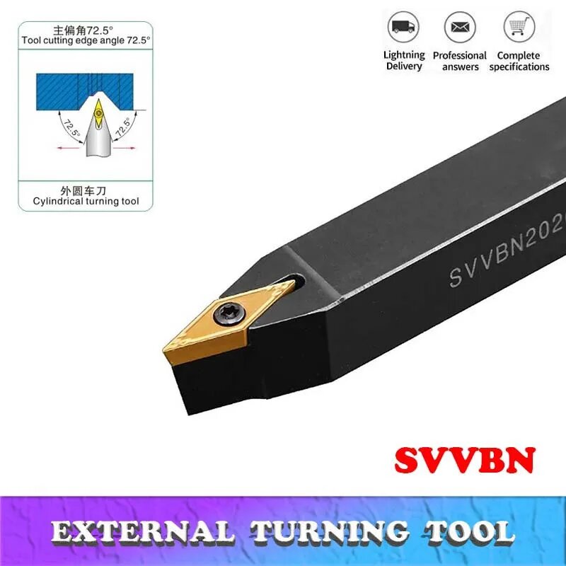 Высококачественный внешний токарный инструмент SVVBN1010H11 SVVBN2020K11 SVVBN1616H16 SVVBN2020K16 Токарный станок с ЧПУ VBMT Вставки, 1PC, SVVBN1010H11