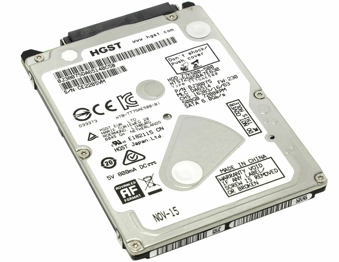 Жесткий диск HGST HTS725050A7E630 500 Gb форм-фактор 2.5" SATA III