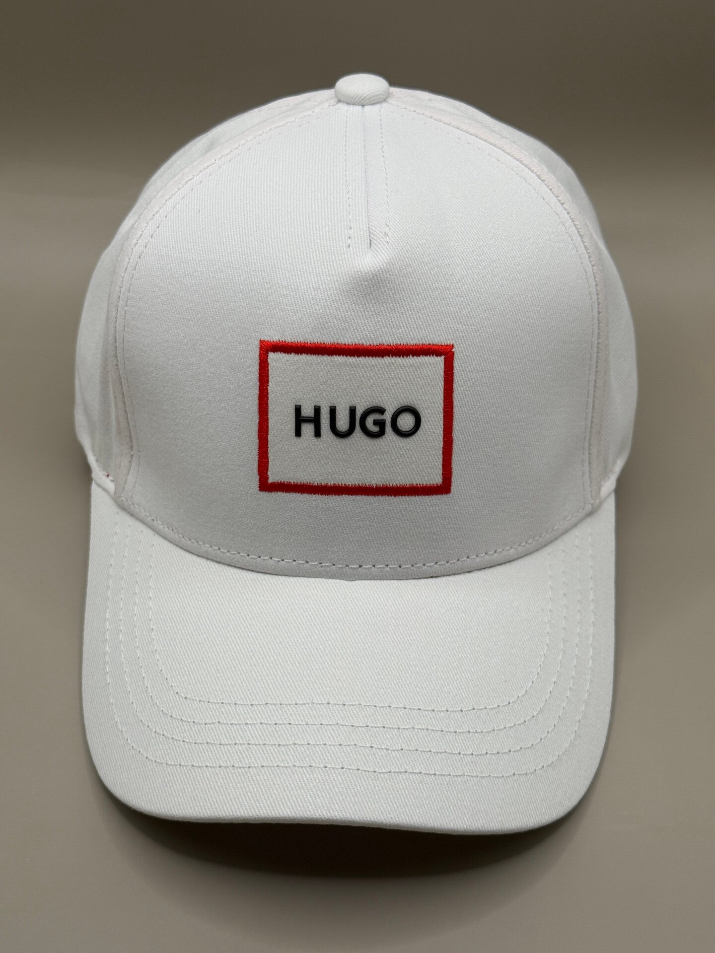 Бейсболка HUGO, мужская, изогнутый козырёк, 100% хлопок, белая — фото 1