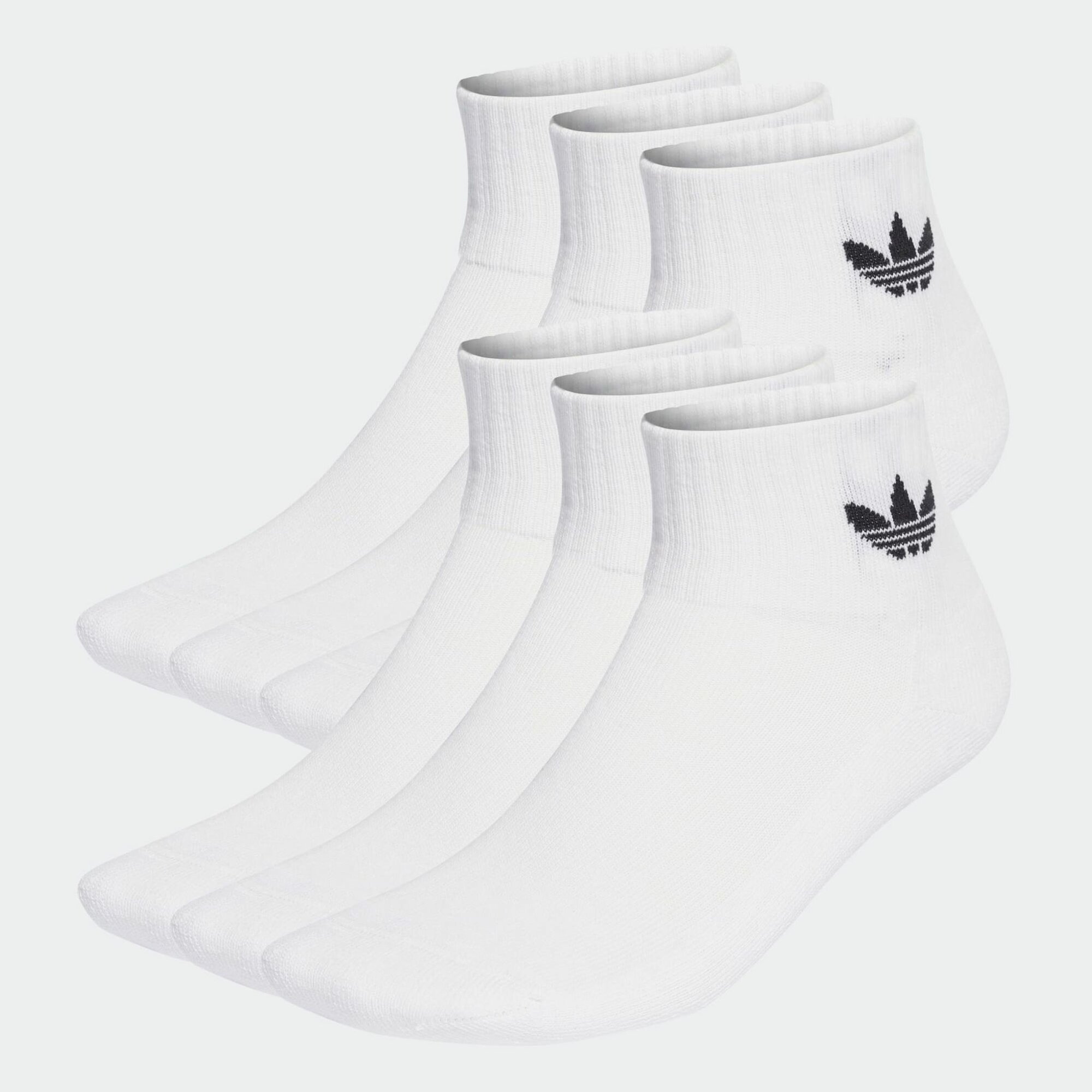 Носки adidas Mid Ankle Socks 6PP, комплект, 6 пар, размер L, белый