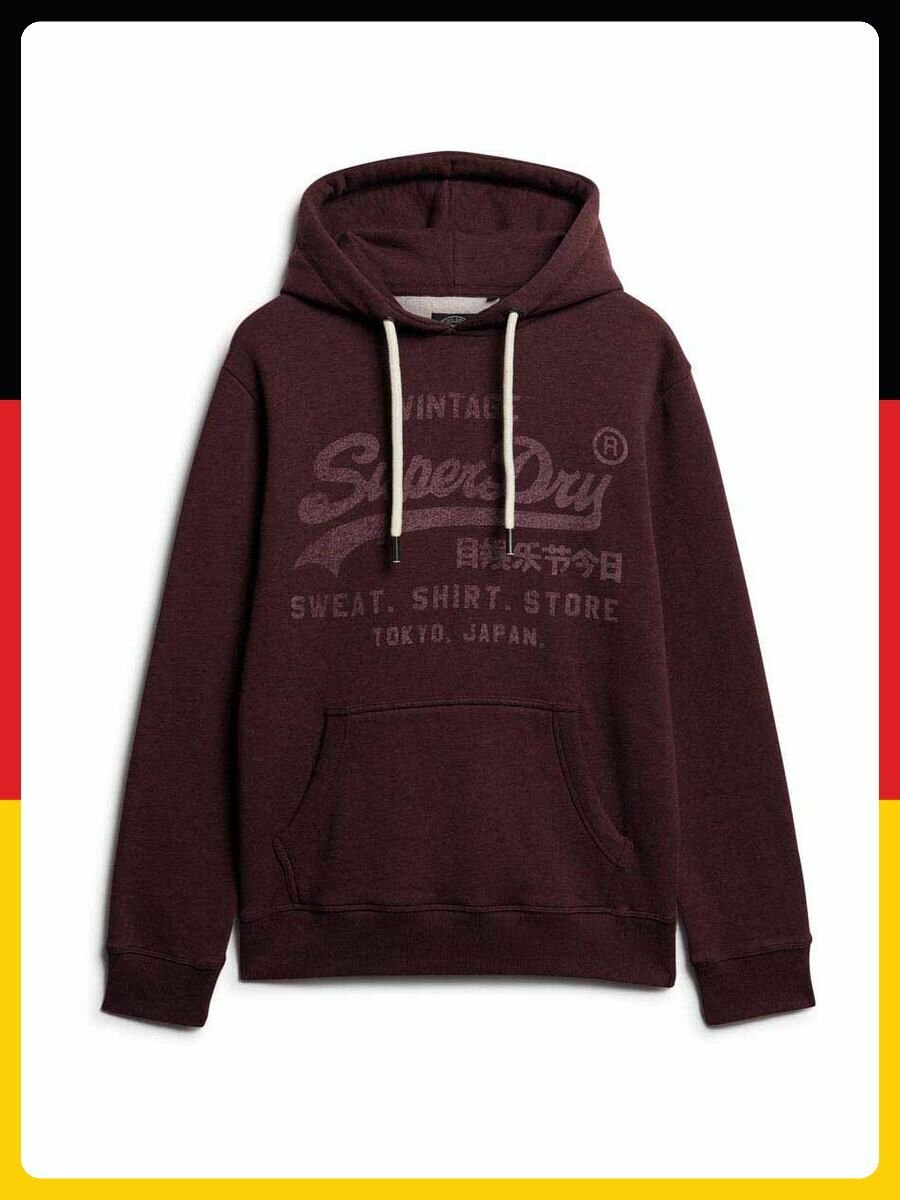 Толстовка спортивная Superdry, размер _XL, , бордовый