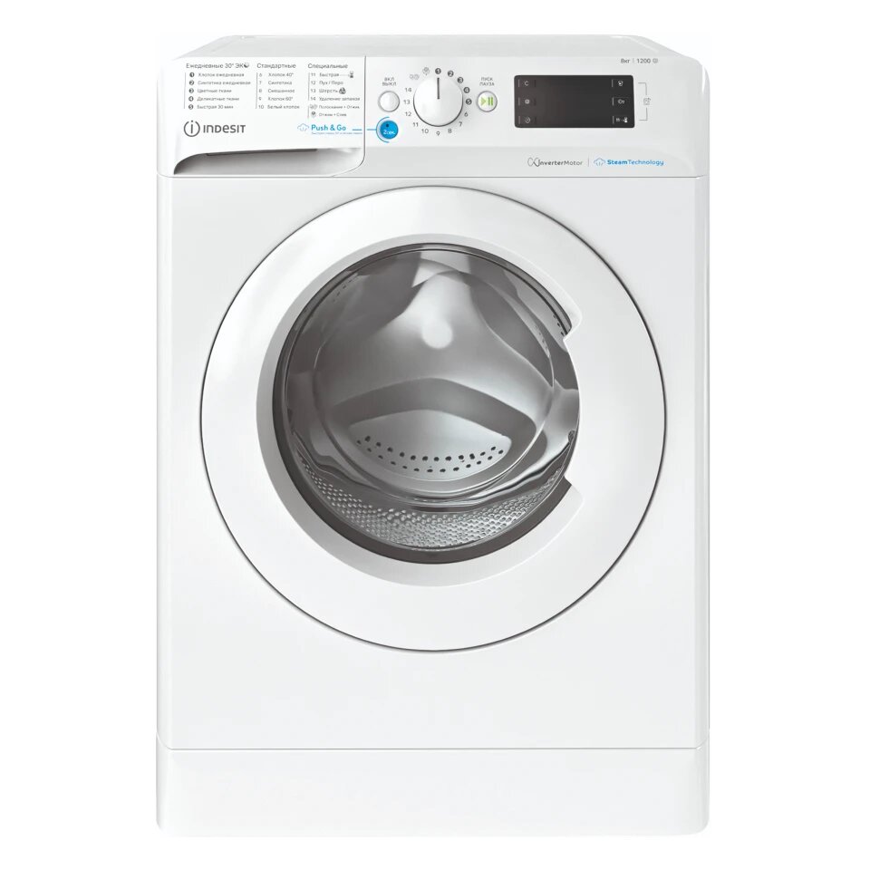 Стиральная машина фронтальная INDESIT BWSE 81293X WWV RU белый (8 кг, диспл)