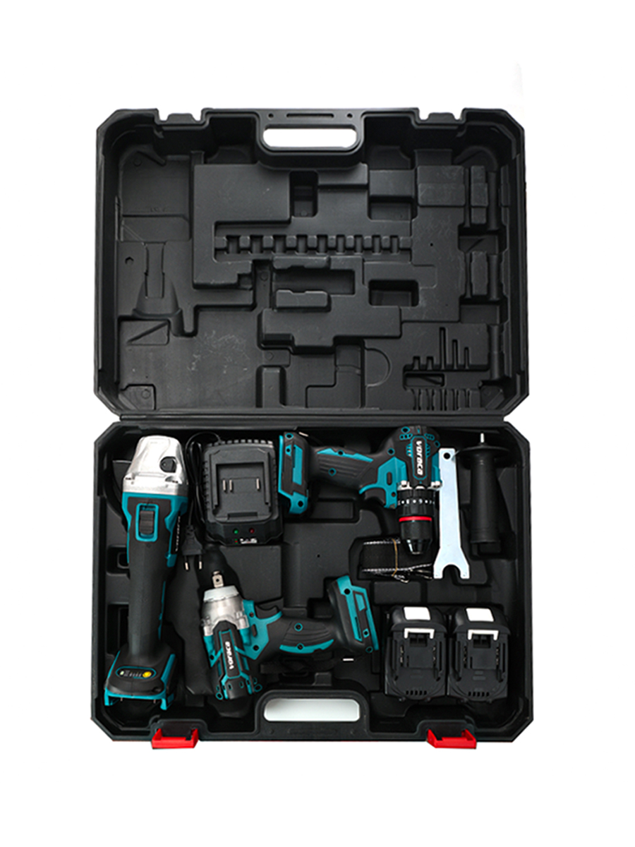 Набор электроинструментов 3в1 бесщеточный аккумуляторный / Шуруповерт Гайковёрт Болгарка (ушм) 2аккумулятора