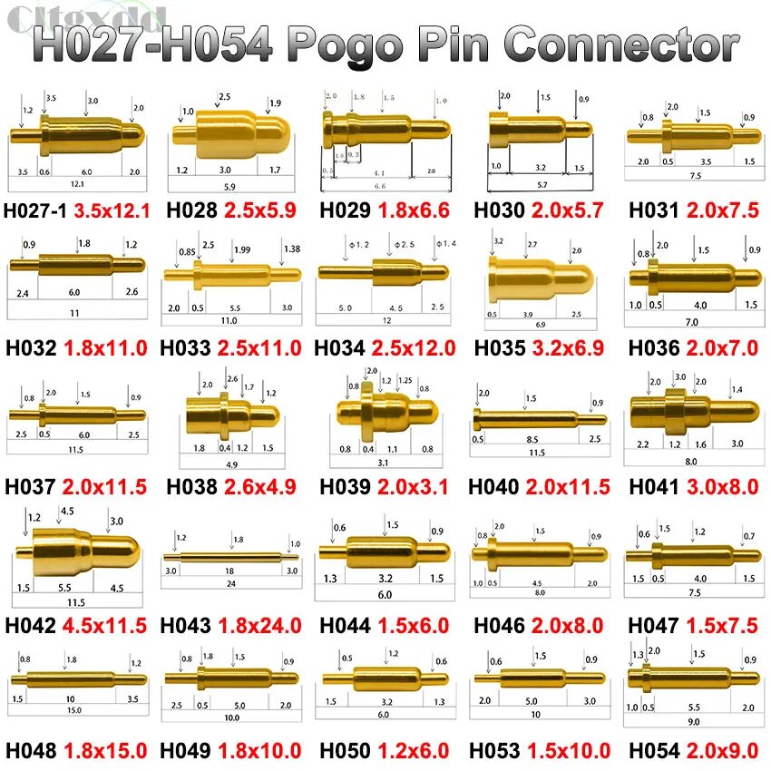 10 шт. Pogo Pin Разъем Pogopin Батарея Пружинный контакт SMD DIP PCB 6 7 7,5 8 9 10 11 11,5 12 15 24 мм Тестовый пружинный зонд, H036