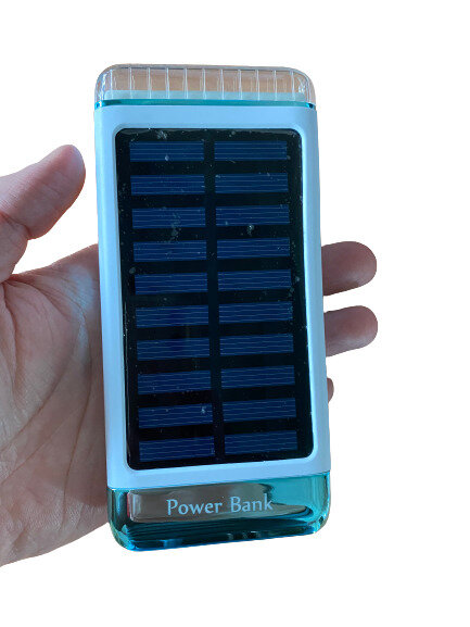 Внешний аккумулятор Powerbank 10000 mAh, с солнечной батареей , (белый)