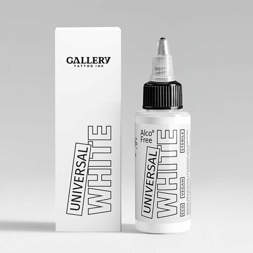 фото Краска для тату белая universal white gallery tattoo ink, 50мл