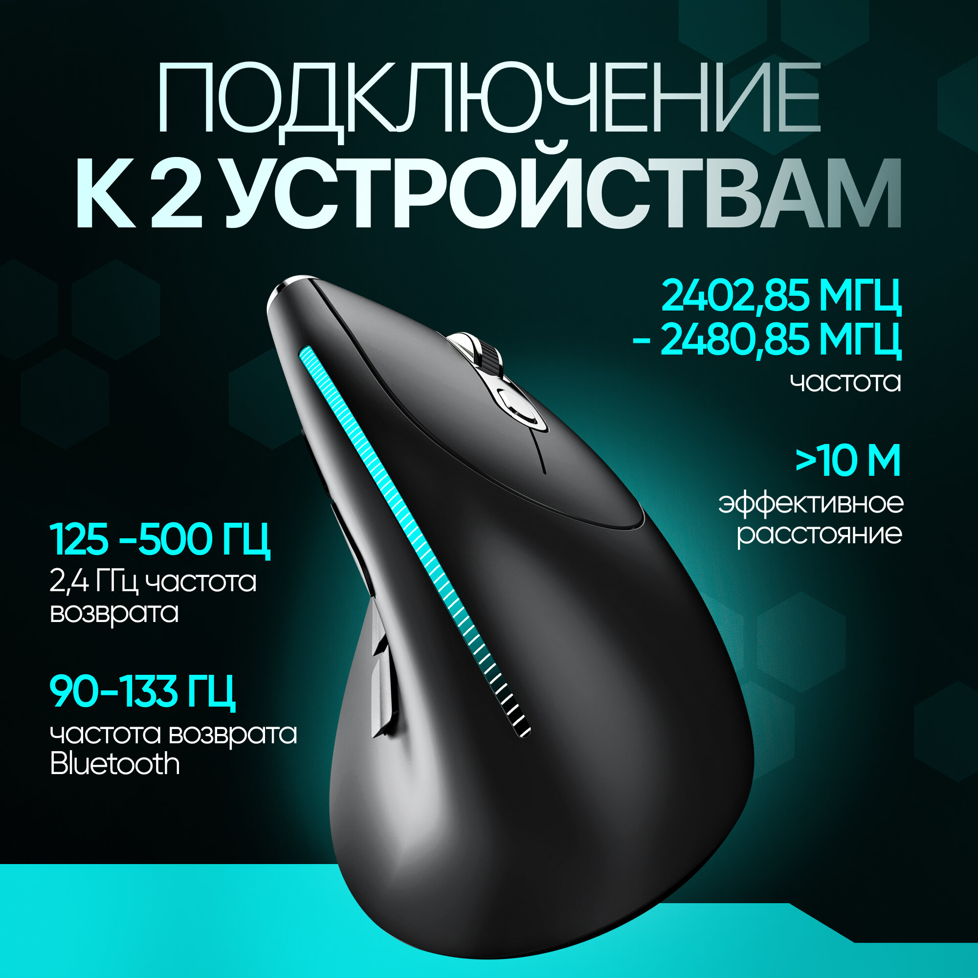 Мышь Innopax ZELOTES, F-36, беспроводная, RGB-подсветка, эргономичная, для правши — фото 1