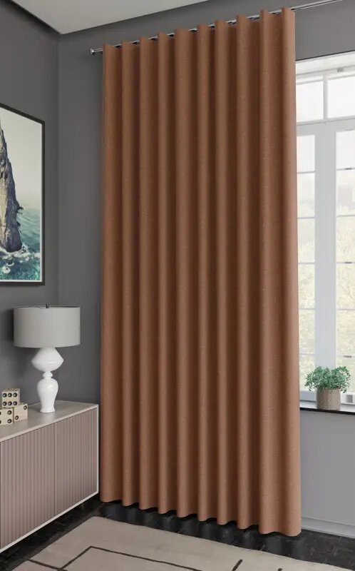 Штора на ленте со скрытыми петлями Kreaforta Looks 200x260 см цвет терракот