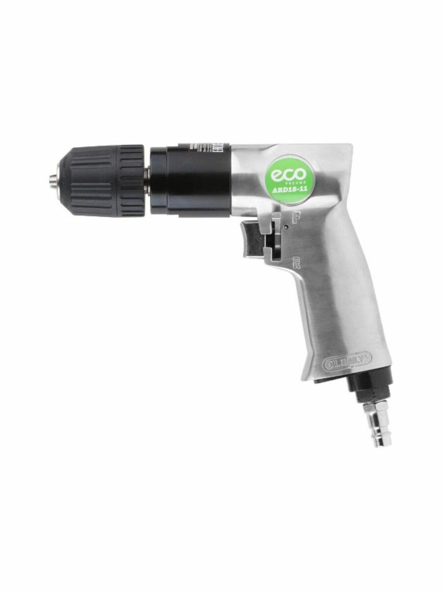 Пневмодрель ECO ARD18-11 с реверсом, патрон быстрозажимной 10мм, 1800об/мин, серный/черный — фото 1