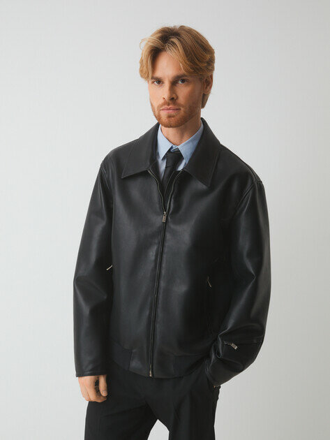 Куртка кожаная Maison David, размер L, черный