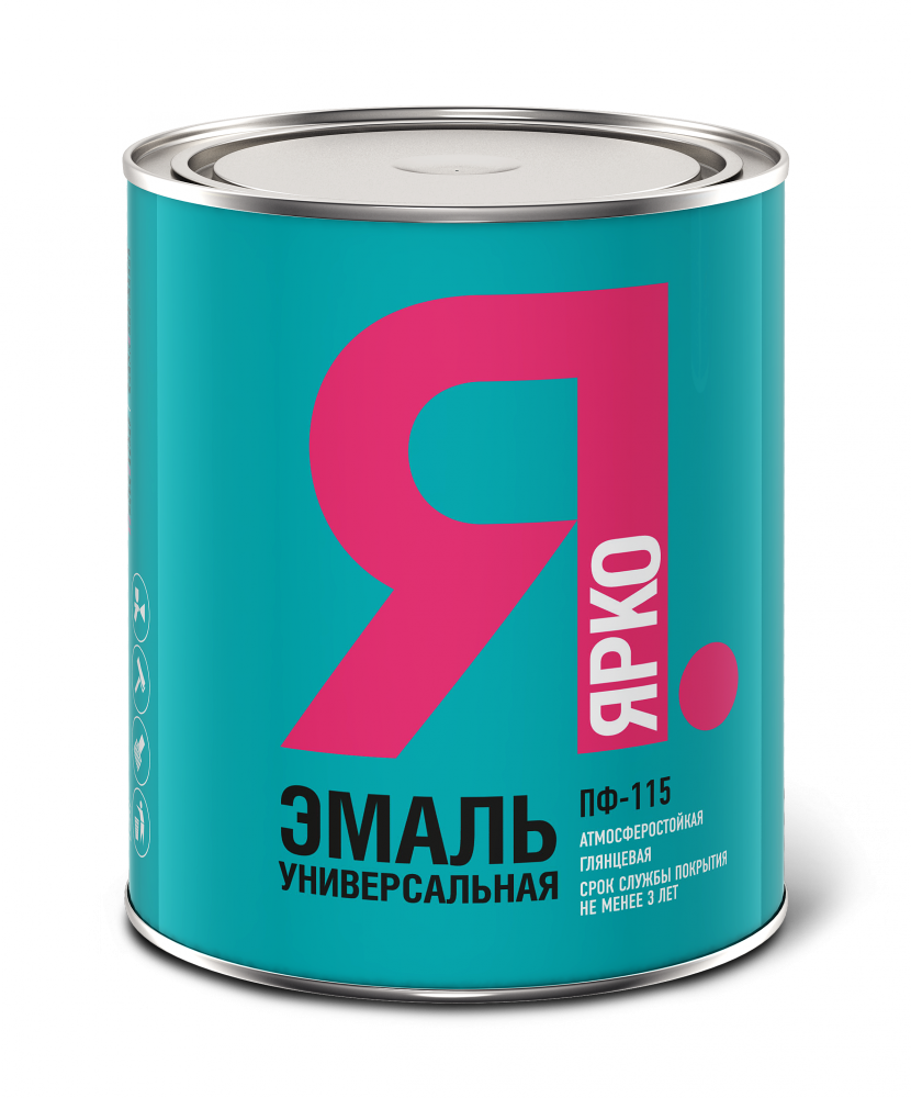 Эмаль ПФ-115 Ярославские Краски Ярко Универсальная 0.8кг Черная для Внутренних и Наружных Работ, Атмосферостойкая.